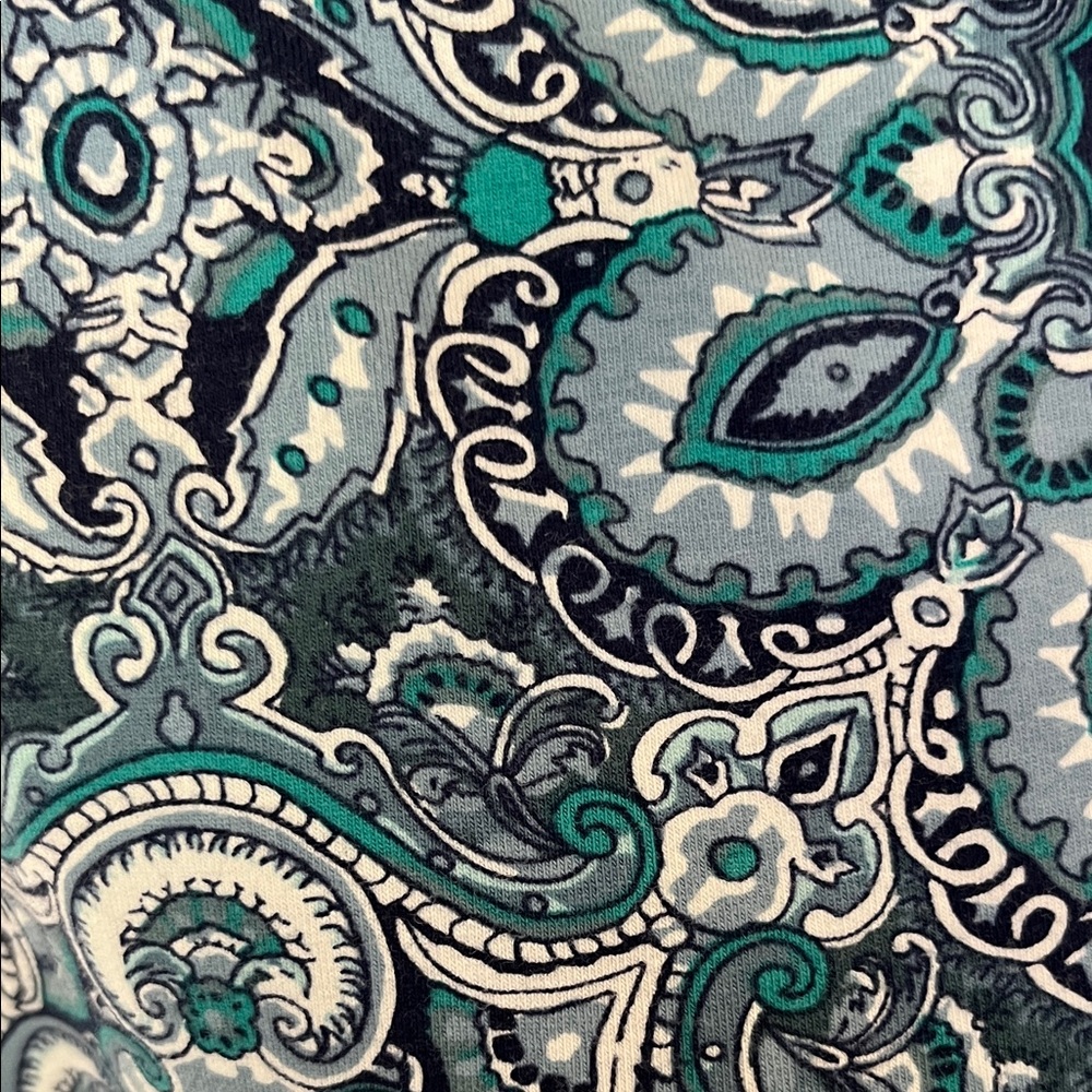 Talbots Blue and White Mandala Print 3/4 - Sleeve Tee Sz M - Picture 7 of 12